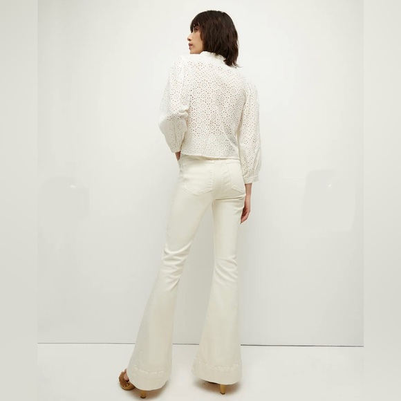 Veronica Beard Sheridan Exaggerated Flare Jeans Beige - Picture 3 of 4